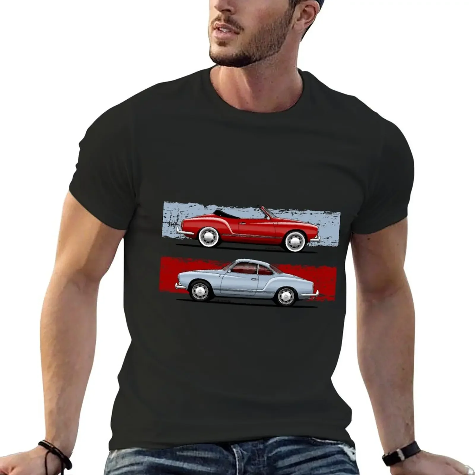 

Convertible and coupe classic car sketch T-Shirt oversized customs design your own funnys Short sleeve tee men