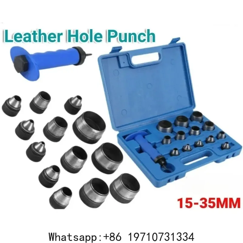 

5-35mm Punch Set 13 Piece Wad Hole Punching Kit Hollow Leather Gasket Paper