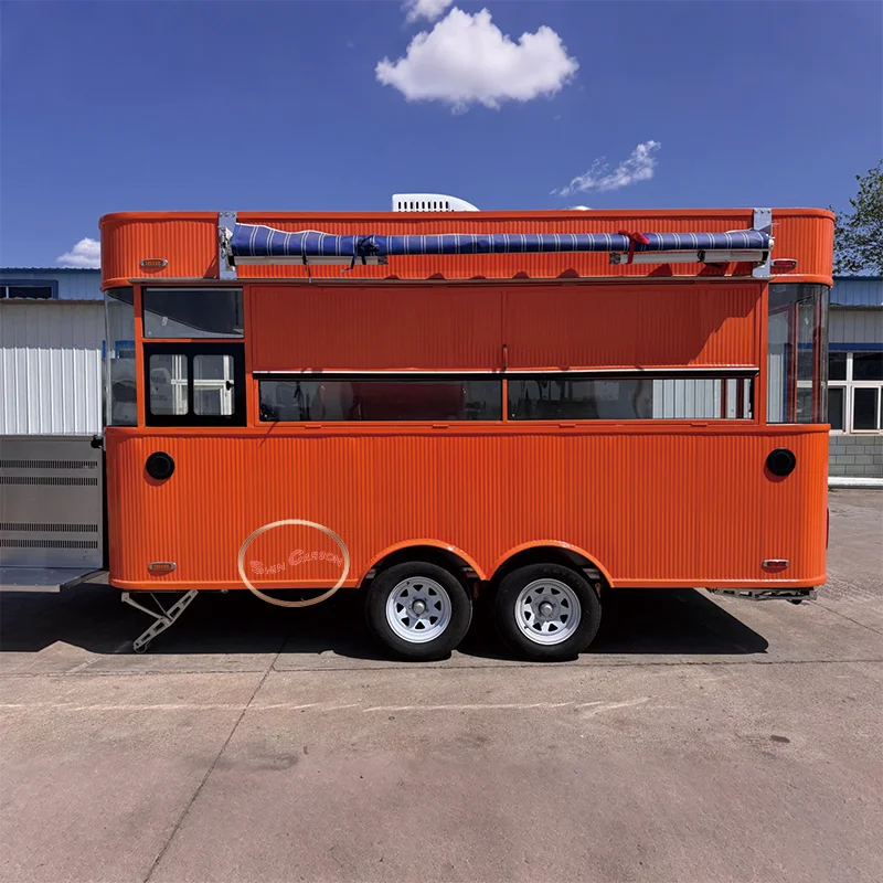 

Stainless Steel Small Food Trailer for Sale Ice Cream Food Trailer Hot Dog Street Truck