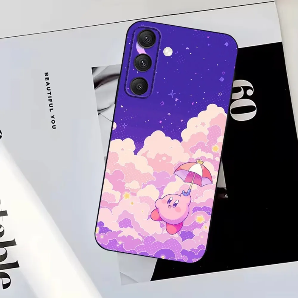 CUTE K-Kirby GYM Etui na telefon do Samsung S25,S24,S23,S22,S21,S20,S10,Ultra,Plus,Lite,FE,Soft Silicone Black Cover