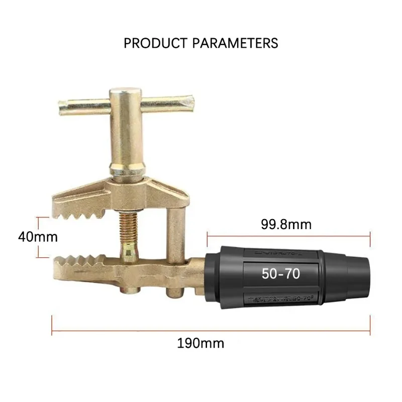 Grounding clip heavy-duty crocodile shaped grounding clip welding accessories high conductivity 800A grounding clip pure copper