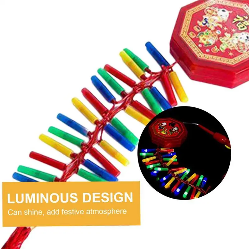 AB11 Electronic Handheld Firecracker Decoration with Sound for Chinese New Year Oriental Pendant 2 Pack