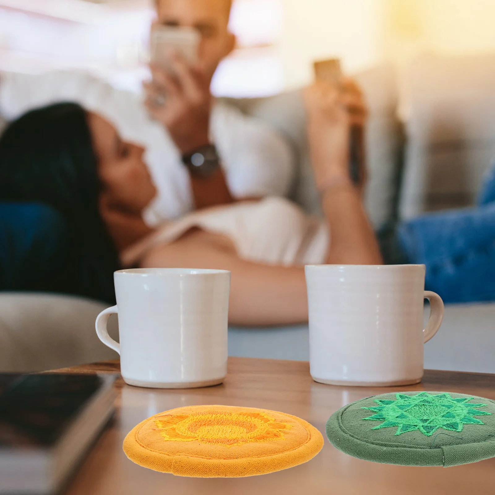 

1pcs Embroidery Tea Pot Cushion Lightweight Compact Design For Sound Bowl Buddhist Ritual Implement Rounded Pad Instrument