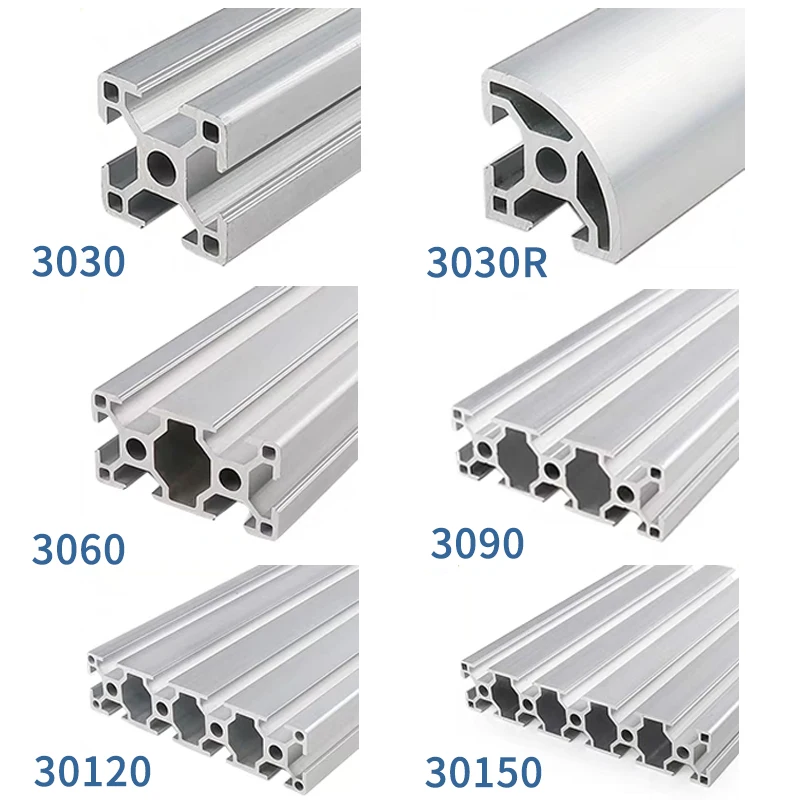 1PC 3030 3060 3090 30120 30150  T-slot Aluminum Profile 200 300 500 500 mm Linear Rail Extrusion Extrusion CNC 3D Printer Parts