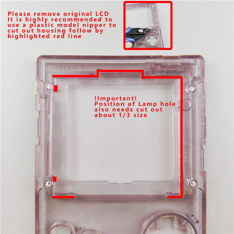 Full Screen IPS LCD Kits With Pre-Cut Shell For GBP LCD IPS Backlight Screen For GAMEBOY POCKET With 36-Colors Background Light