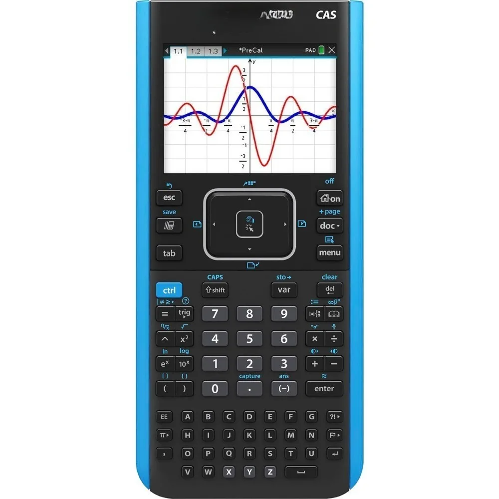 تمت ترقيته بالكامل - آلة حاسبة الرسوم البيانية الملونة TI-Nspire CX II CAS مع برنامج الطلاب (الكمبيوتر الشخصي/Mac)