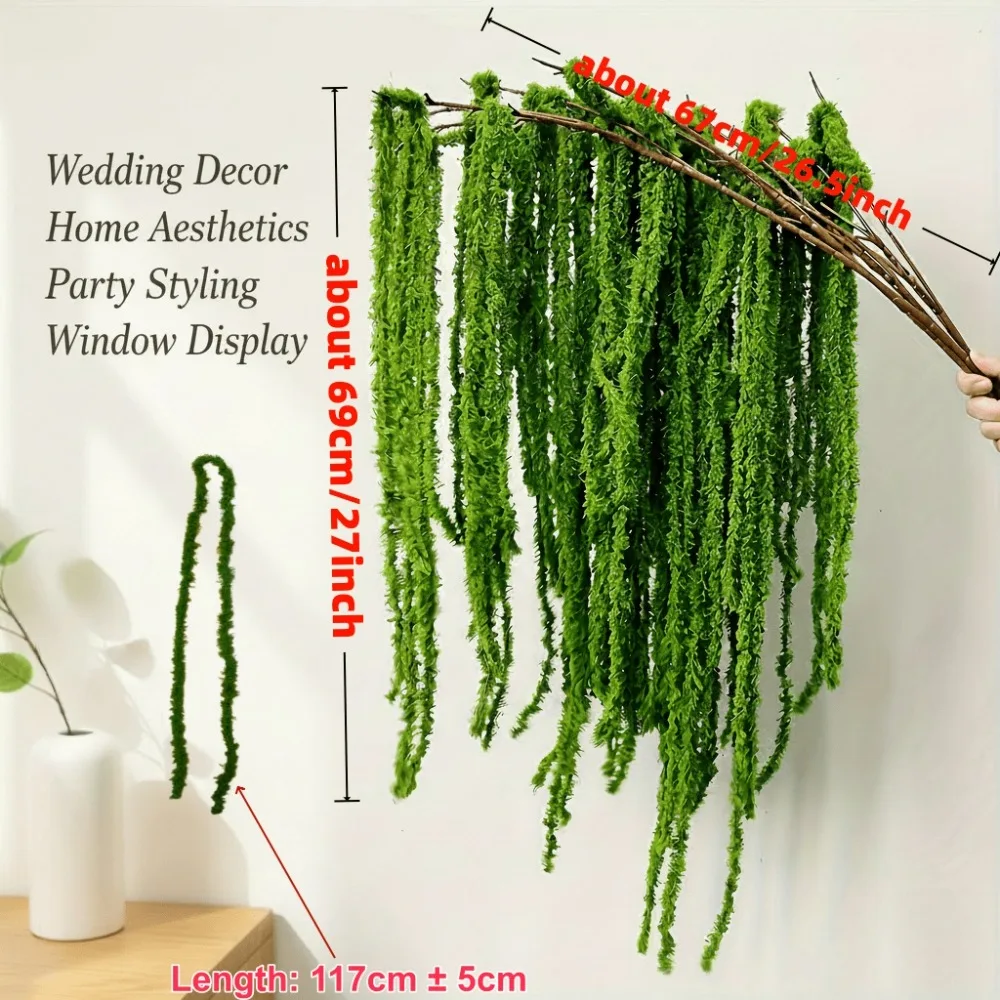 4-teiliges Set Künstliche Amaranthus-Blumen Elegante Grüne Glyzinien Hängende Blumen für Boho-Häuser und Partys – Detail 6