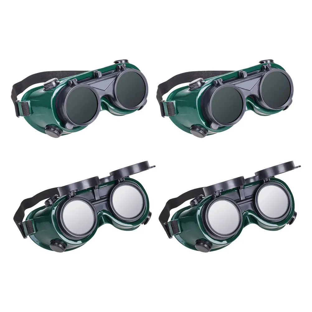 

4Pcs Welding Goggles Reliable Plastic Build Flip-Up Mechanism Round Vent Holes for Long Term Use Welder Safety