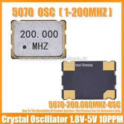(5PCS) 5070 200M 200MHZ 200.000MHZ Active Crystal Oscillator SMD-4 OSC 5.0*7.0mm Crystal Oscillator Clock Oscillators 1.8V-5V