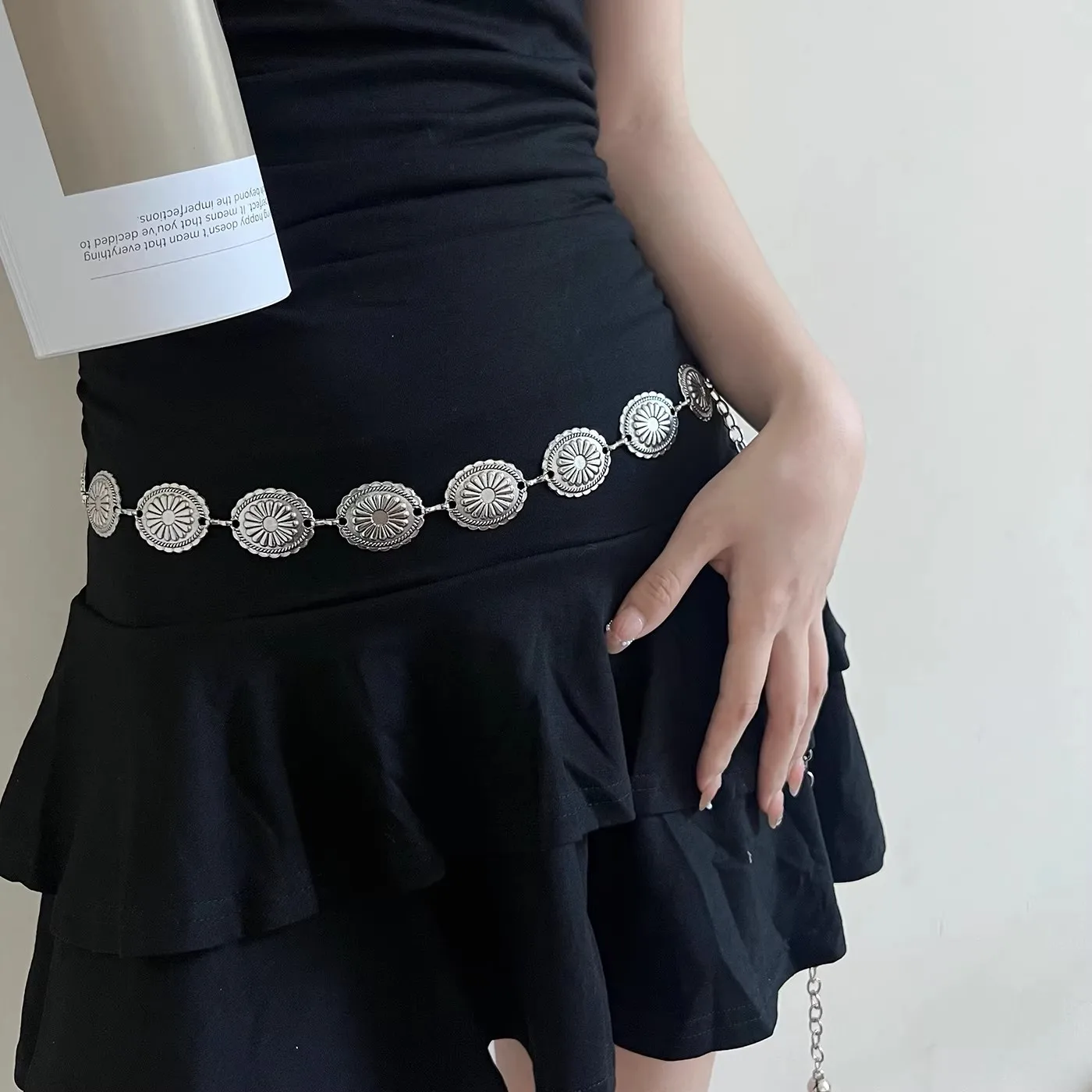 Sommerliche Metall-Taillenkette, Retro-Schmetterlings-Dünngürtel-Accessoires, Hunderte passende Kleider, Gürtelketten, hochwertig – Detail 4