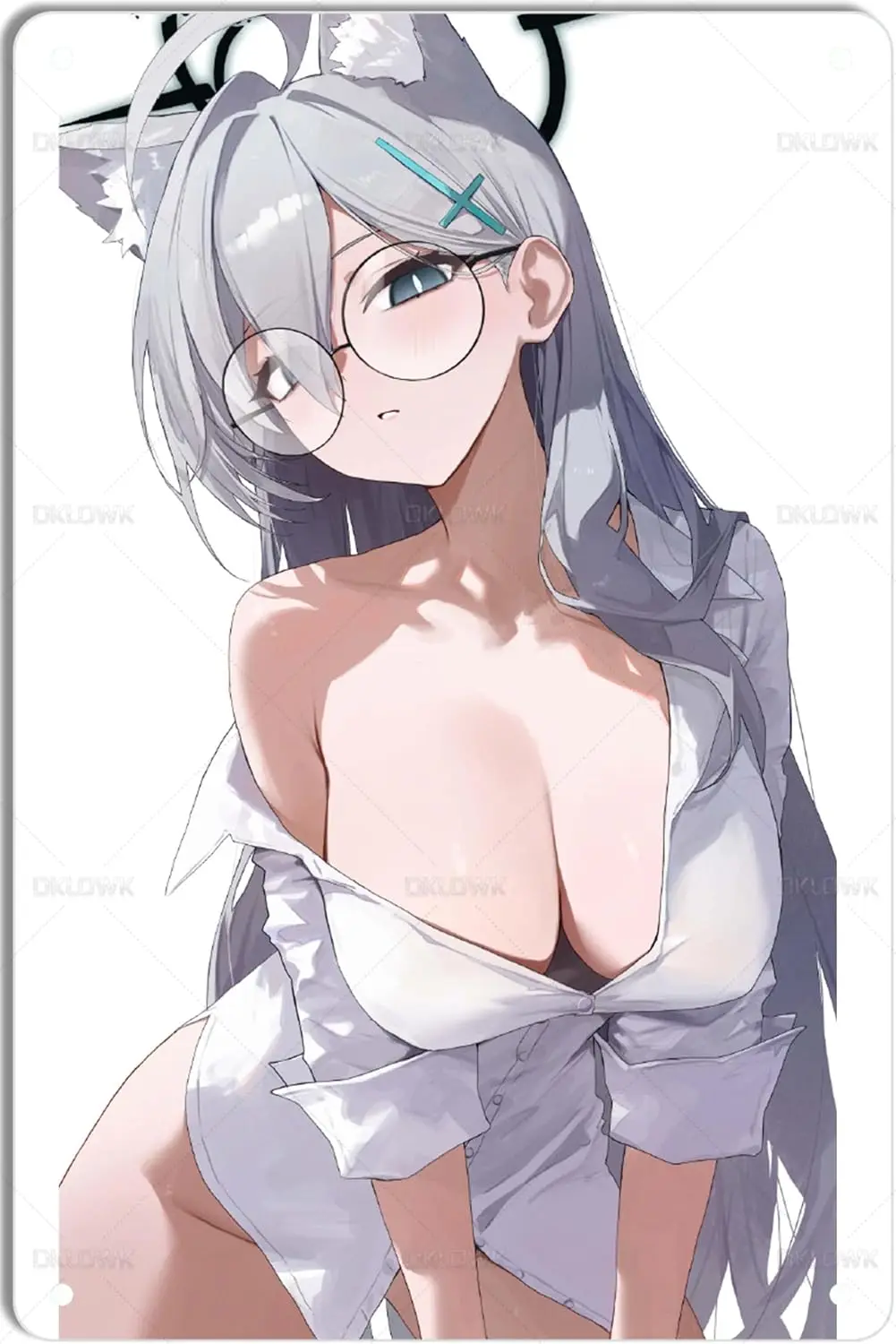 DKLOWK Anime Metal Poster Cool Vaporwave Aesthetics figure poster metal tin sign Hentai Anime Girl Wall Art Decor Tin Sign
