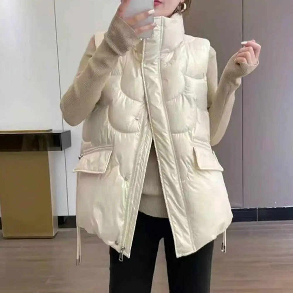 2024 New Down Cotton Vest for Women Autumn Winter Lightweight Vest Casual Loose Jackets Coats Women Fashion Sleeveless Parkas