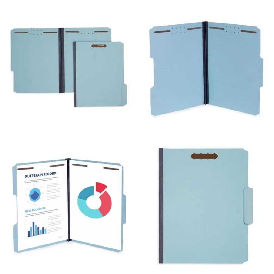 

Blue Summit Pressboard File Folders, 1 Inch Expansion Pressboard Folders Letter Size, Light Blue 25 Pack