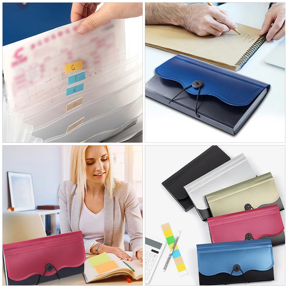 

2pcs 13 Pockets B5 Expandable File Folder Portable Document Organizer for Home Office School Accordion Bills Storage