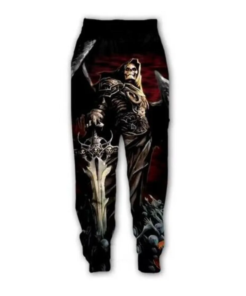 New Men/Women Reaper Skull Angel and Demon 3D Printed Casual Pants Fashion Streetwear Men Loose Sporting Long Trousers