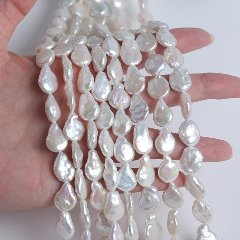 

Wholesale 10-11mm Natural White Coin Shape With Tail Freshwater Pearl For Jewelry