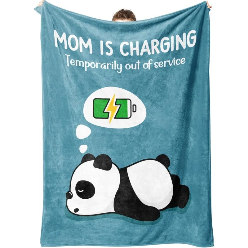Funny Gifts for Mom Mothers Day Birthday Mom's Charging Blanket Gift for Mama Super Soft Blankets for Napping Travel