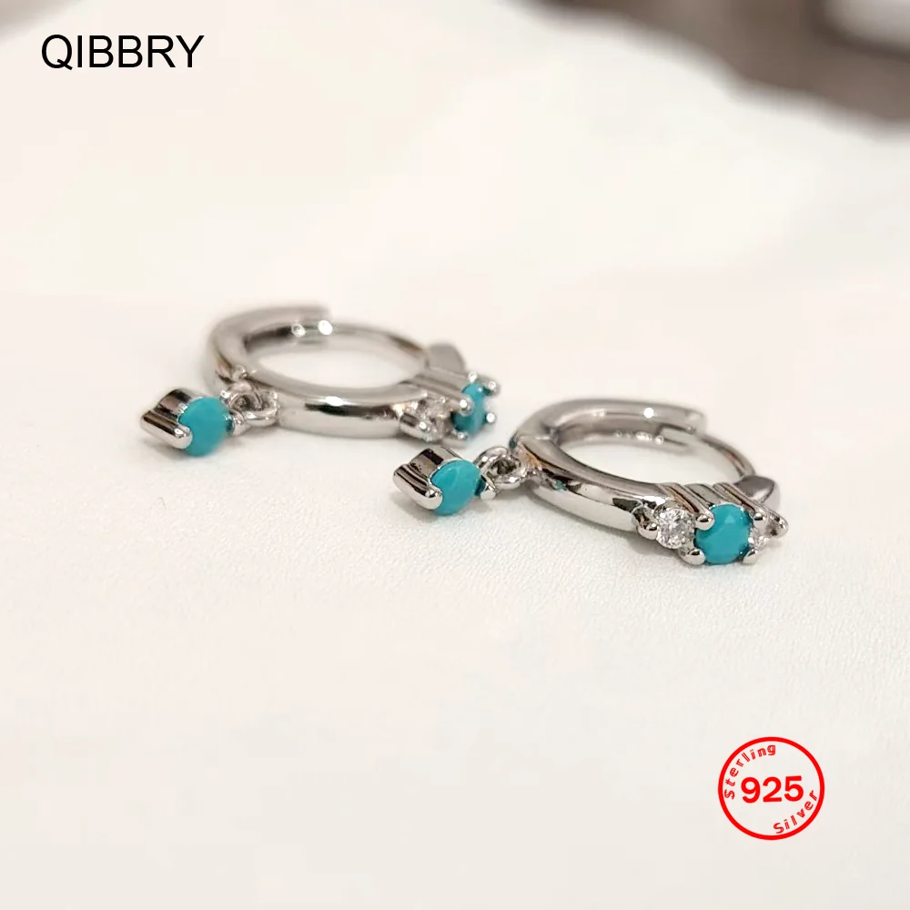 Luxury Trendy Earring For Women 2026 New Jewelry Hot Vintage Natural Turquoise Drop Earrings Solid Stamp 925 Sterling Silver
