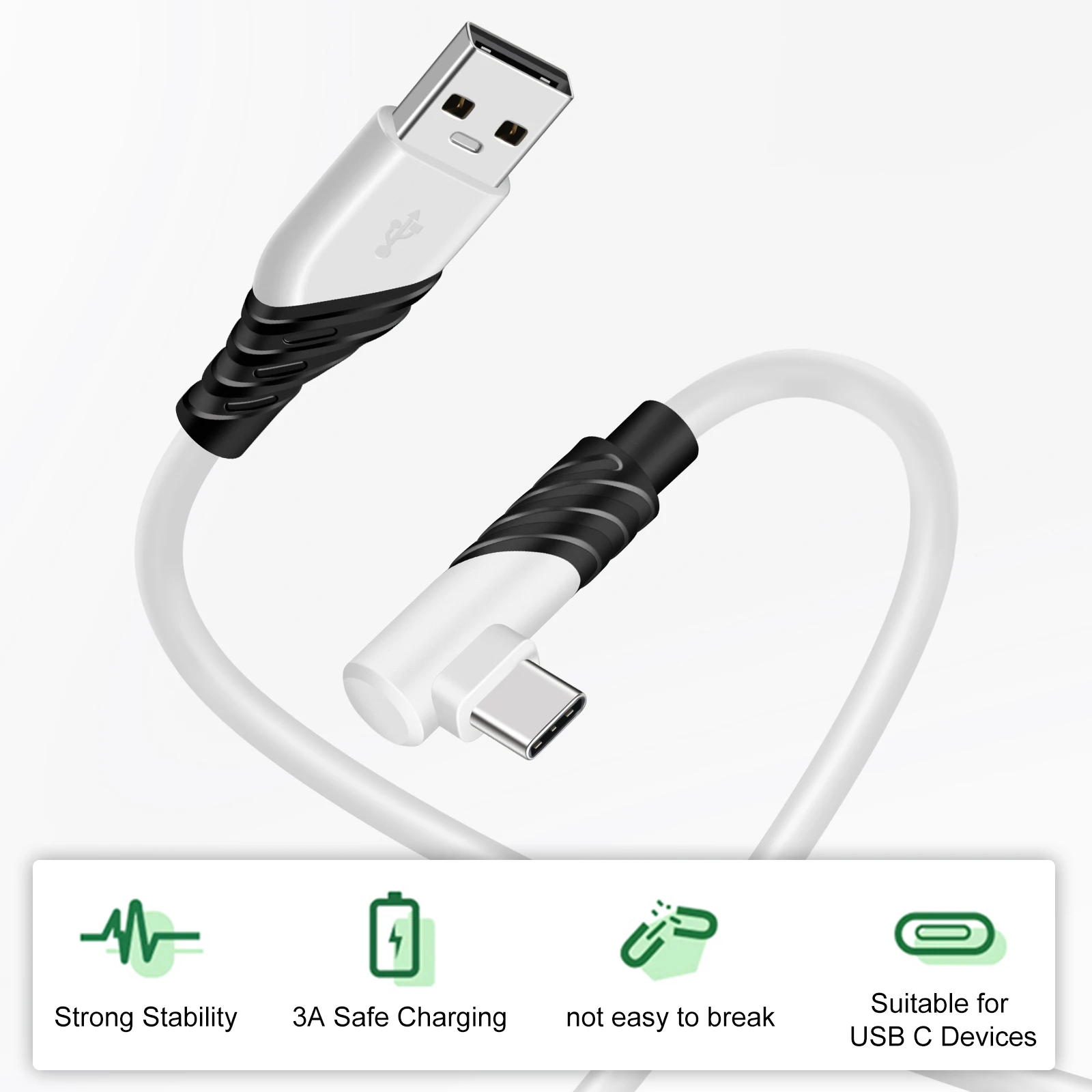 Oculus Quest 2 VR Link Cable 5M USB 3.0 Right-Angle Connector for Seamless Streaming Connection