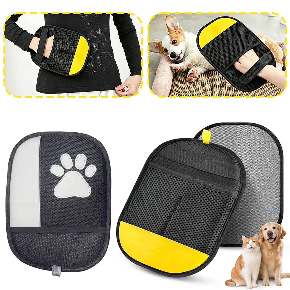 Double Side Pet Hair Cleaning Glove,Reusable Electrostatic Pet Hair Removal Gloves,Multifunctional Fur Catchers For Sofa Clothes