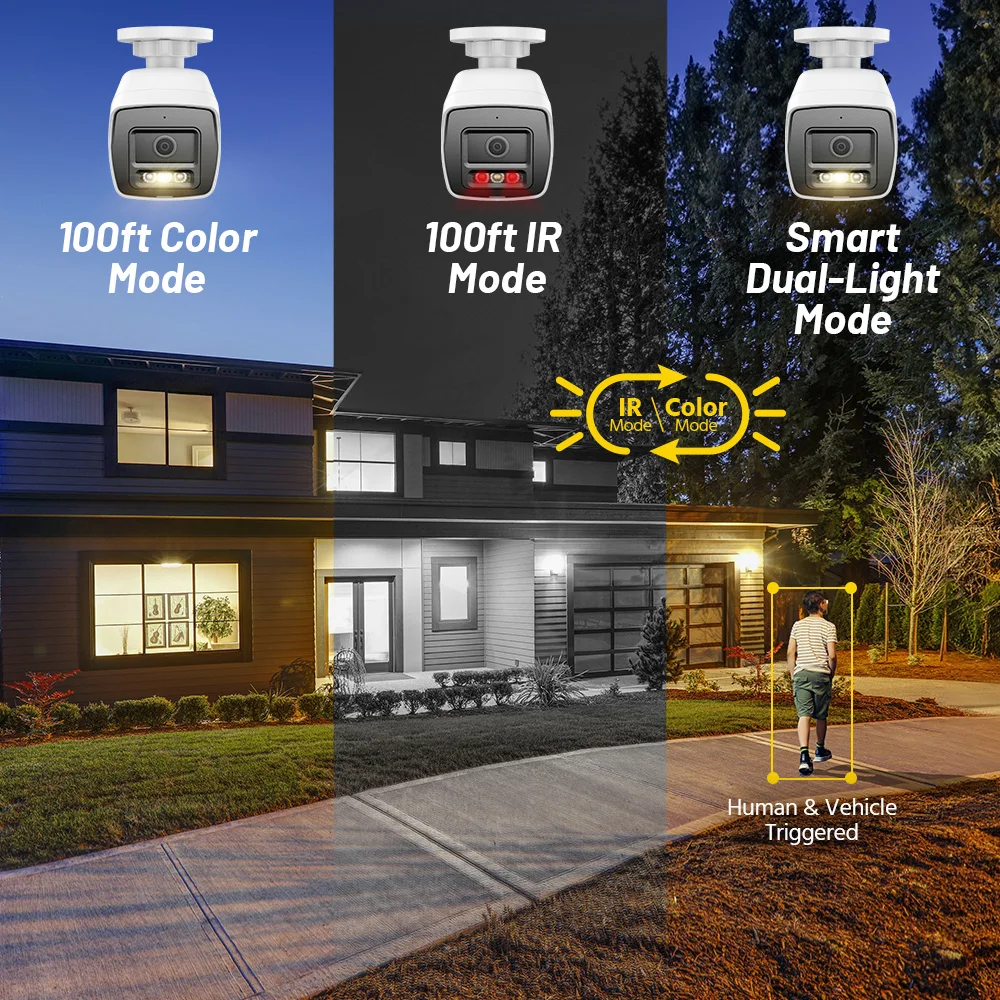 ANNKE 4K Home Surveillance Cameras 8CH NVR Smart Dual Light IP Camera Two Way Audio Waterproof Security Protection Camera System