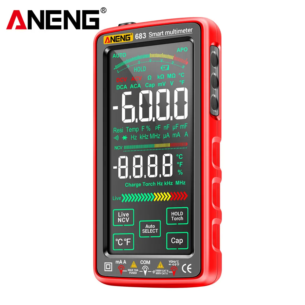 ANENG 683 6000 Contagens Multimetro Multímetro Inteligente High-end Teste de Toque Recarregável