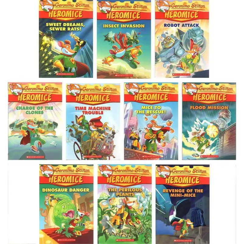 10 Books Geronimo Stilton Heromice Original Picture Book Children Reading Young-Adult Novel English Comic Story Book