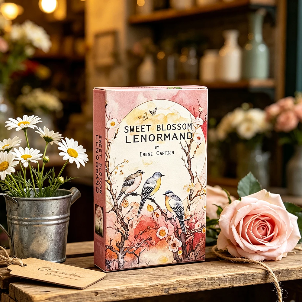 Sweet Blossom Lenormand Oracle Cards 36 Cards English Version Fortune Telling Divination Board Game Card Game for Family Party