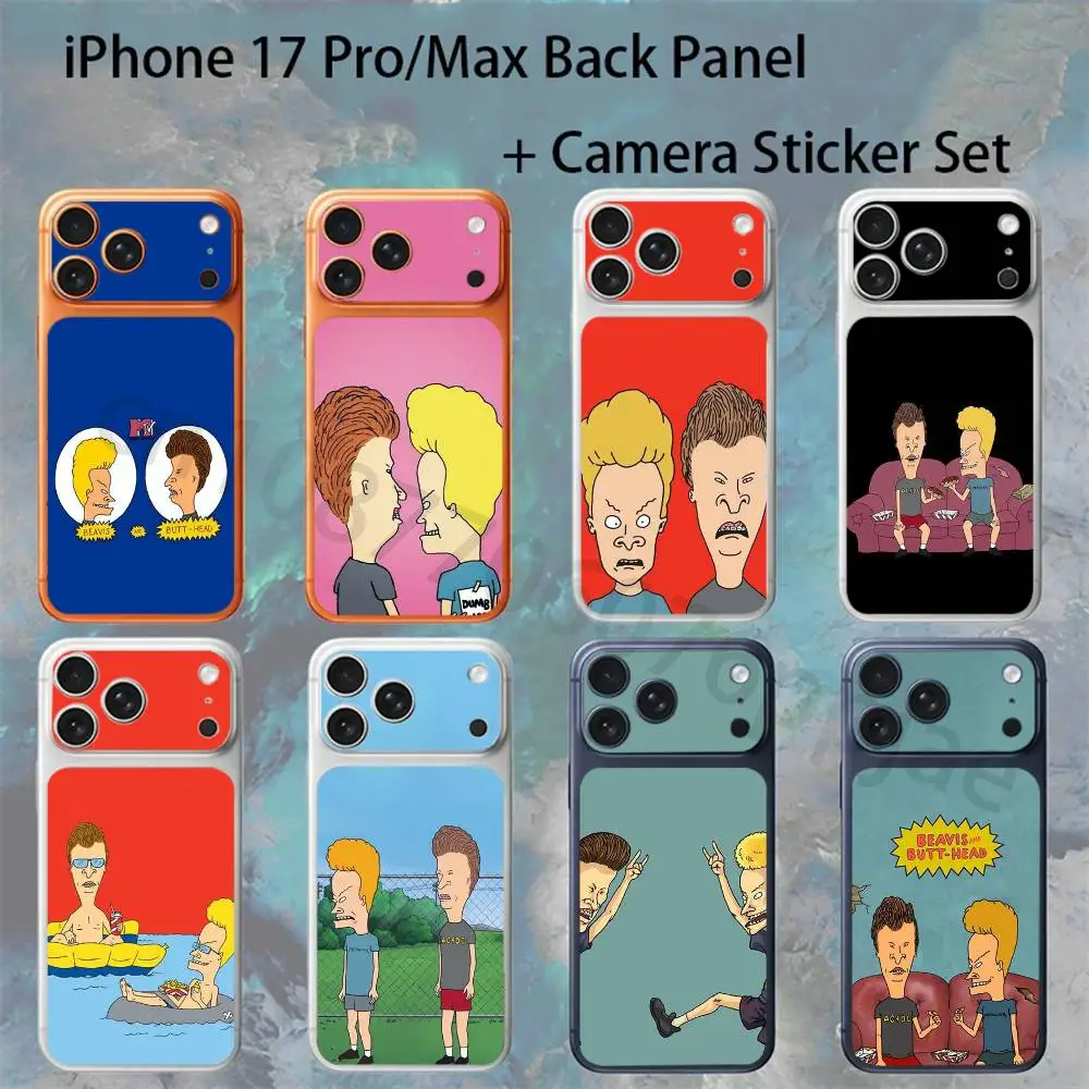 

B-Beavis and B-Butt-H-Head For iPhone 17Pro/ProMax Battry Back Cover with Camera Decal Skin Rear Protective Sticker Film