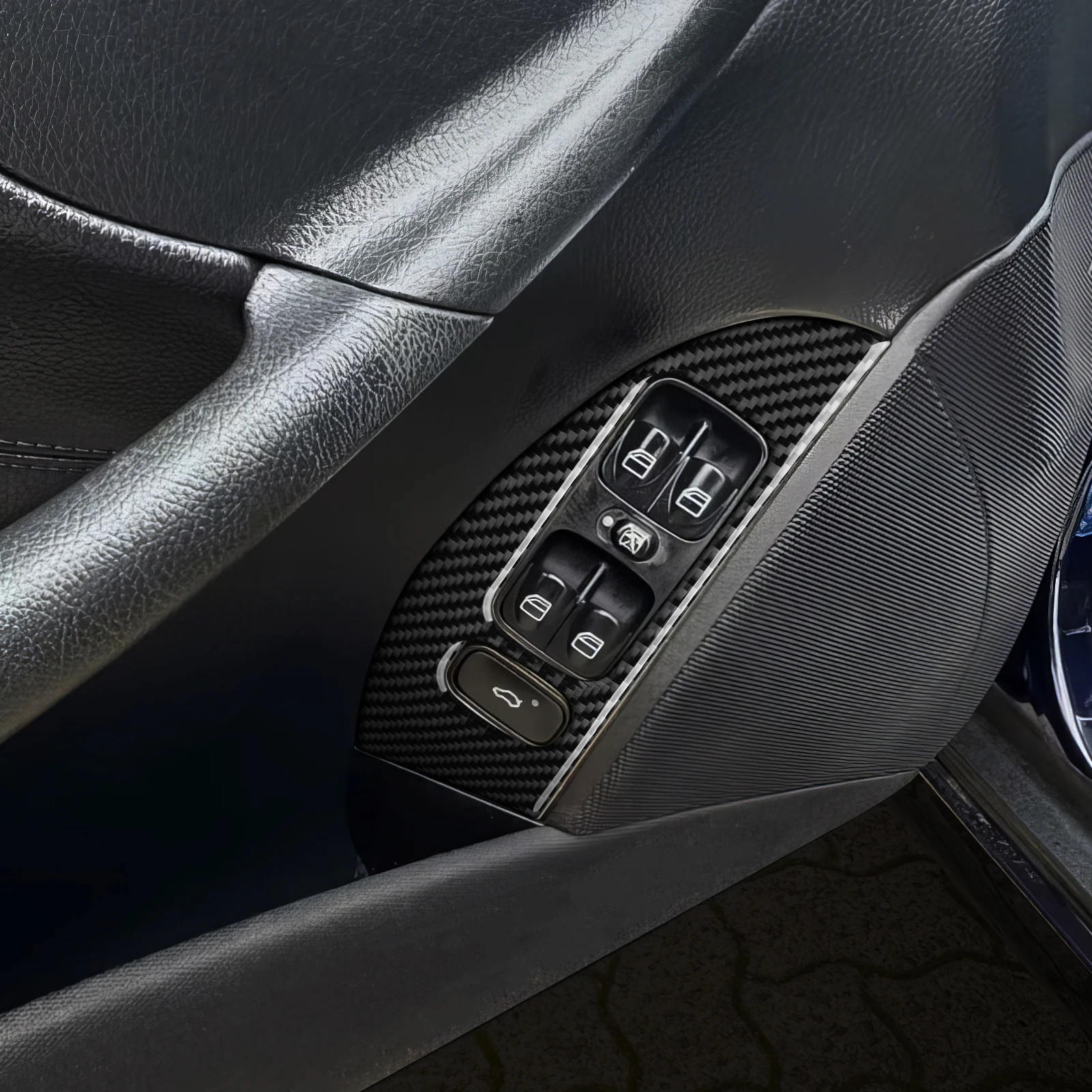 Kohlefaser-Innenaufkleber. Auto-Mittelkonsole Schalthebel-Verkleidung Für Mercedes Benz CLK A209 C209 (2002-2010) Zubehör. – Detail 3