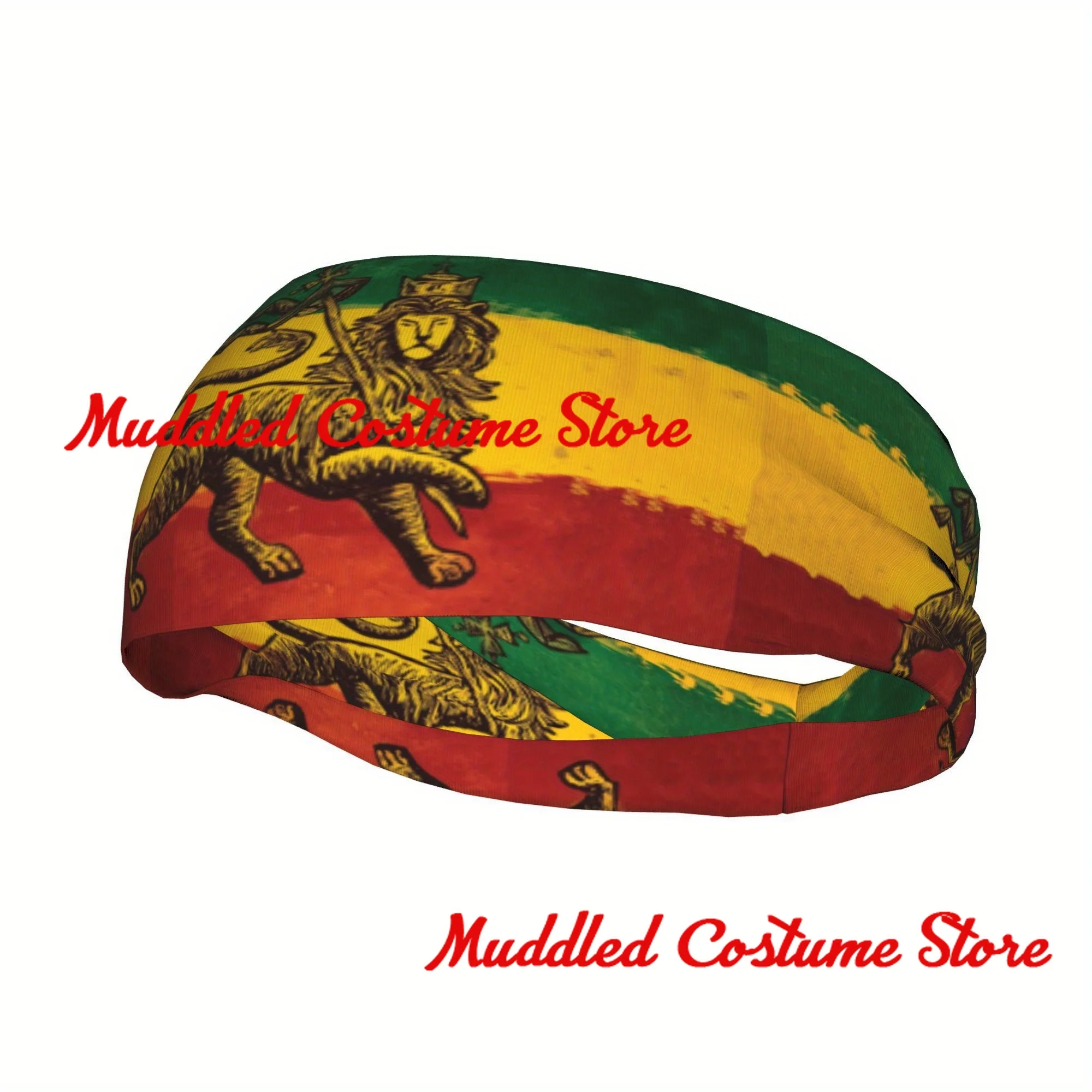 

Спортивная повязка на голову в стиле регги Lion Rastafarian Jamaica, спортивная эластичная повязка на голову для йоги и фитнеса, эластичная повязка на голову