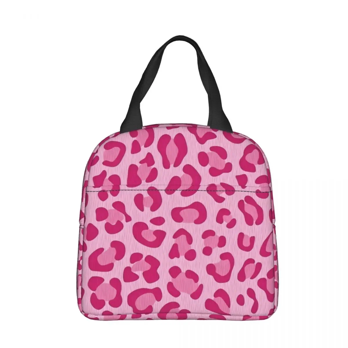 Pink Leopard Insulated Lunch Bag Cooler Bag Meal Container High Capacity Lunch Box Tote Bento Pouch School Picnic