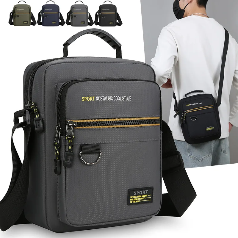 New Men's Simple Oxford Cloth Commuter Casual Large Capacity Crossbody Bag Waterproof and Wear-resistant Shoulder Bag