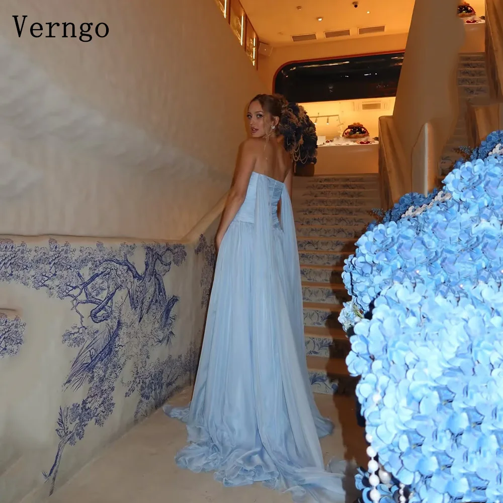 

Verngo Sexy Chiffon Evening Dress Strapless Cut Out Celebrity Party Dresses Women Maxi Prom Party Gown Customized