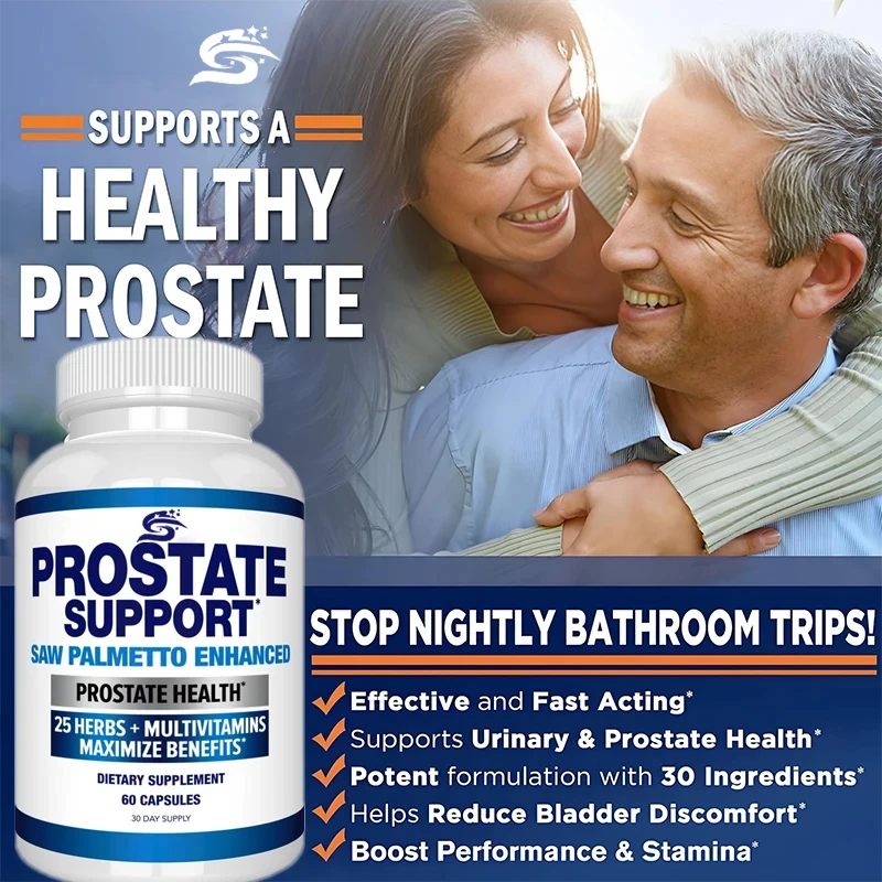 Prostate Supplement - Saw Palm+30 Herbs - Herbal Extract For Reducing Frequent Urination Supplement Capsules