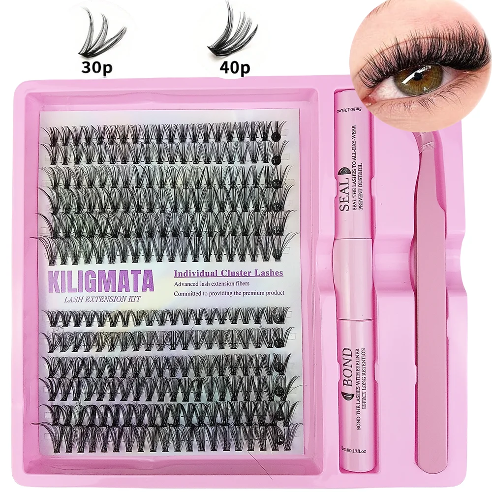 200 grubych sztucznych rzęs, naturalny, lekki styl, zakrzywienie CD, mieszana długość 9-14 mm