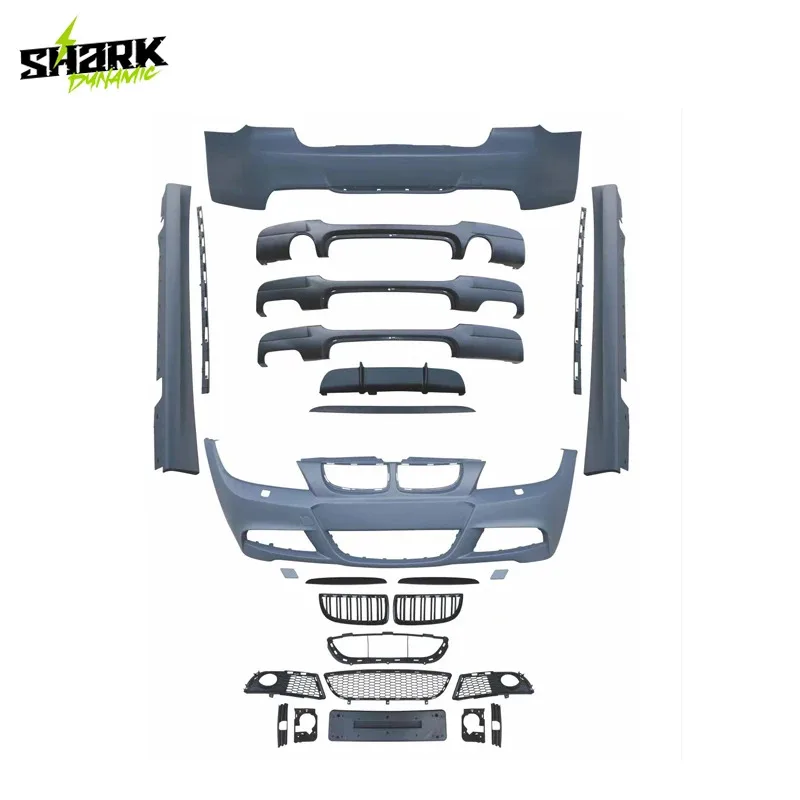 

For 3 Series PRE LCI E90 Upgrade LCI E90 M Sport Front bumper Grille Rear bumper Side Skirts Body Kit Bodykit