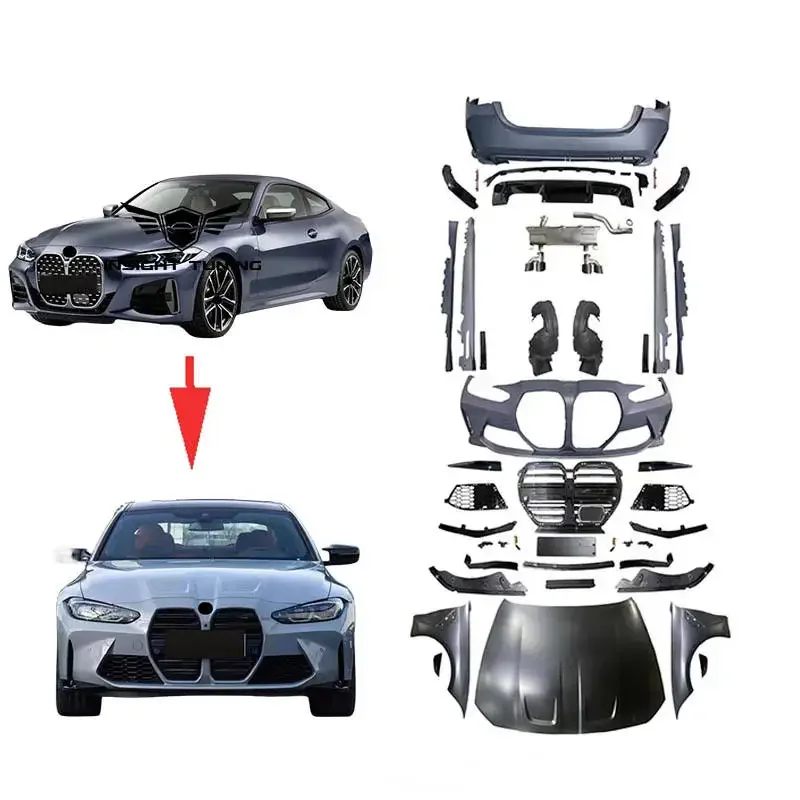 High Quality 2020 4S Auto Accessories Car Bumper  Hood Side Skirt Bodykit For Bmw G22 To G82 M4 Wide Body Kit