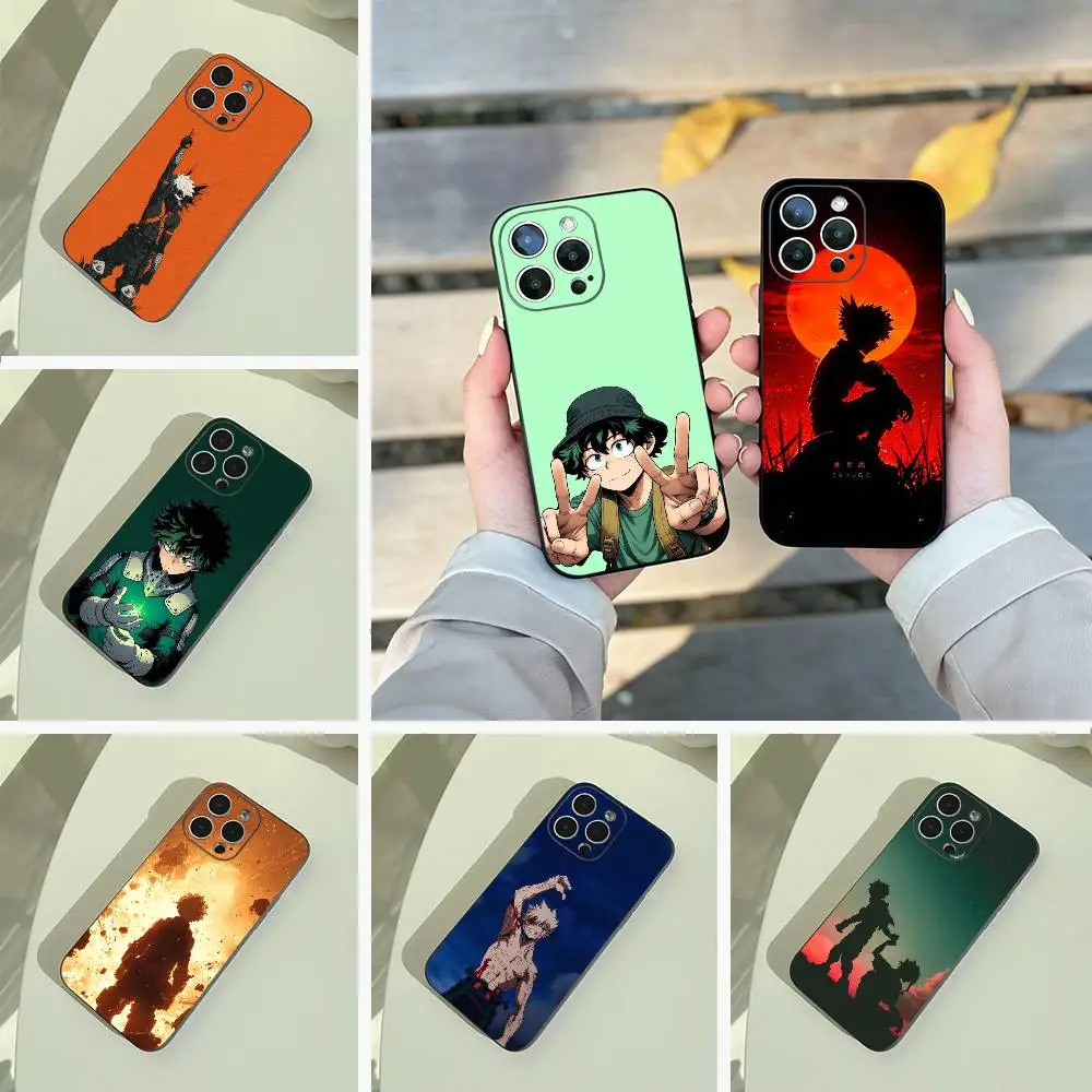

Shonen Anime-My -H-Hero -Academia Phone Case For iPhone 17,16,15,14,13,12,11 Pro Max,16Plus,XS Soft Black Cover