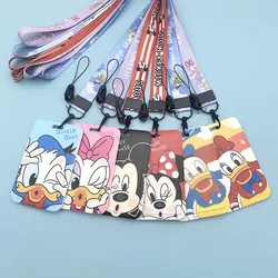 Mickey Minnie ID Badge Holder Neck Strap Donald Daisy Door Card Holders Lanyards Girls Boys Disney Keychain Credential Holder