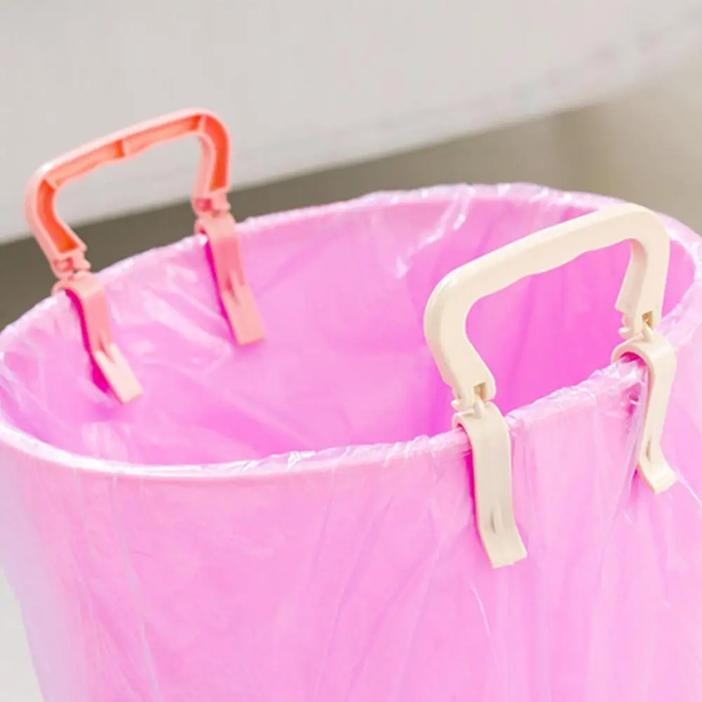 Garbage Bin Clip with Handle Fix Garbage Basket Clip Fixed Waste Can Bag Clamp