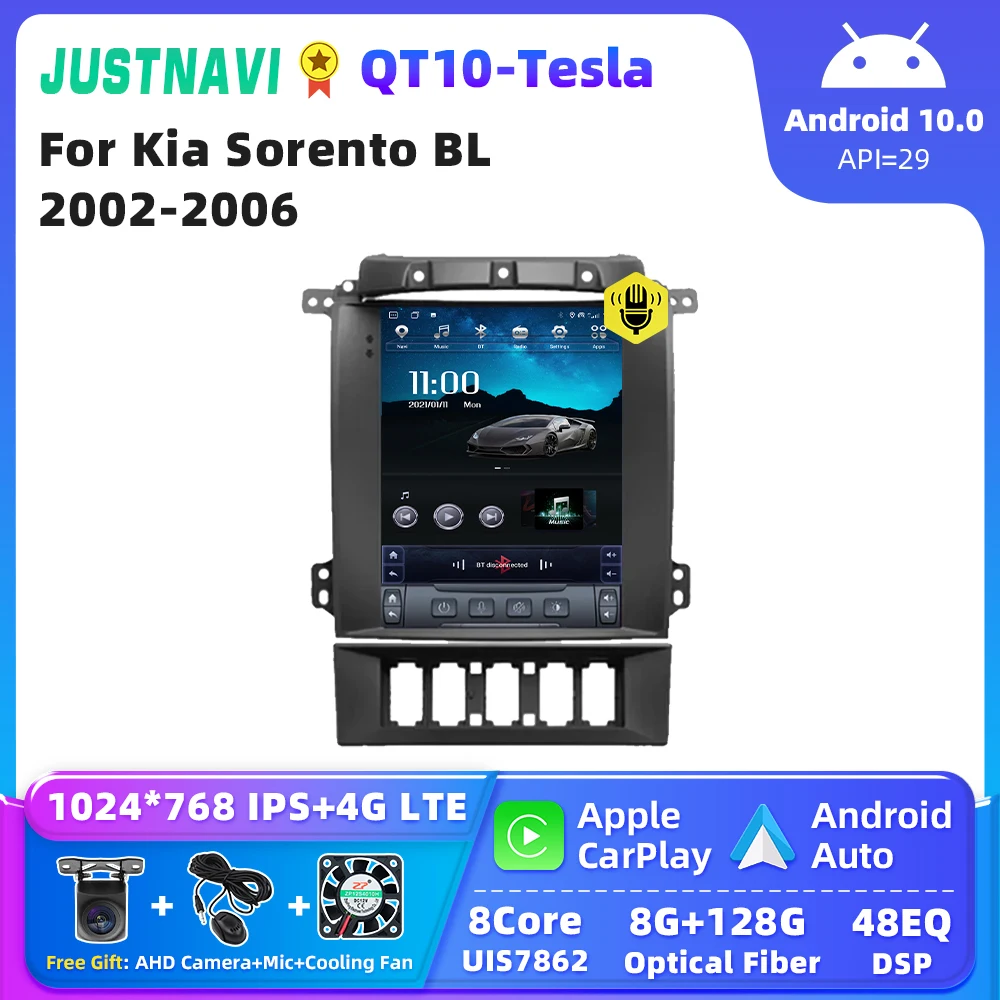 

JUSTNAVI QT10 для Kia Sorento BL 2002-2006, автомобильный радиоприемник, стерео мультимедийная навигация, DSP, авторадио, видео, аудиоплеер, головка