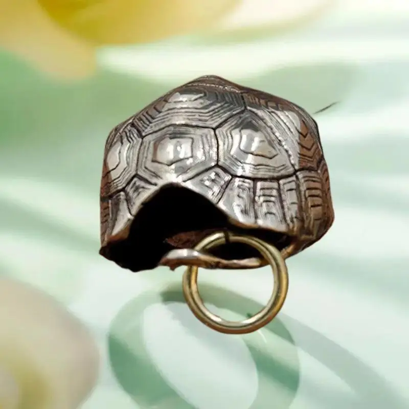 ¡EN OFERTA! 1 unidad de llavero vintage de metal de latón, campana de cobre con diseño de caparazón de tortuga, colgante para coche, accesorio colgante de joyería DIY, regalos creativos de la suerte