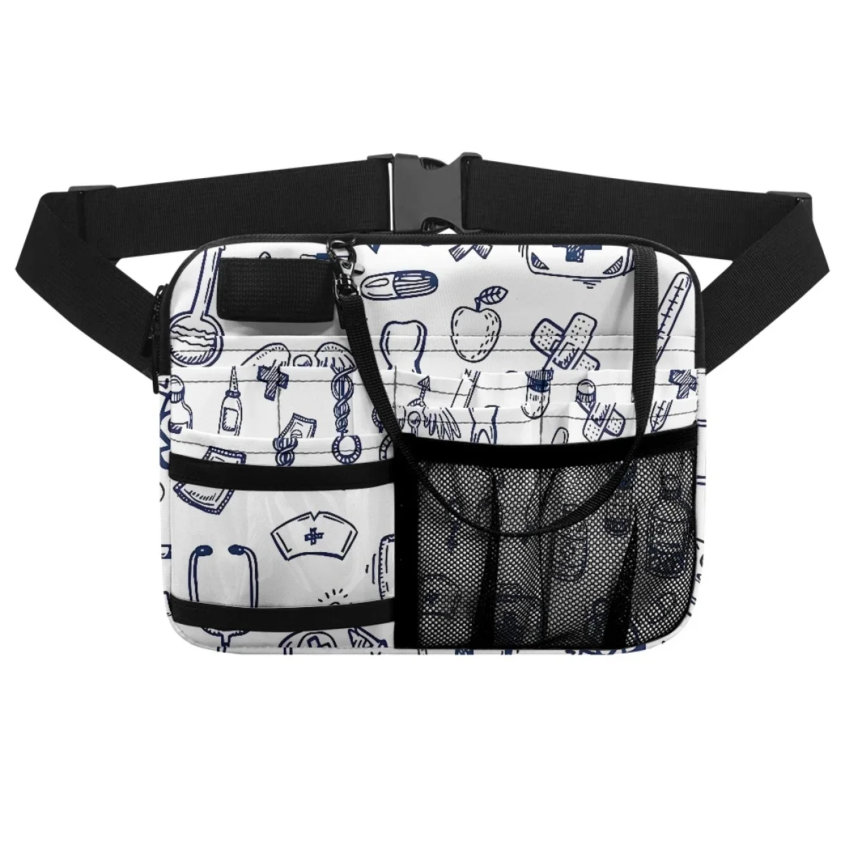 Simple Medical Equipment Printed Ladies Belt Bag Adjustable Fashion Hospital Work Portable Nurse Storage Waist Bag Fanny Pack