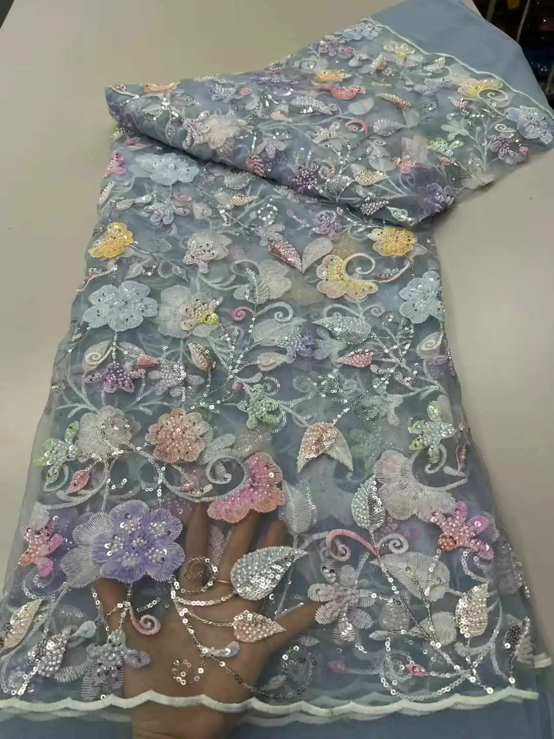 2025 telas de encaje con cuentas de lentejuelas africanas, bordado de secuencia de alta calidad, tela de encaje nigeriano de tul francés para costura de boda