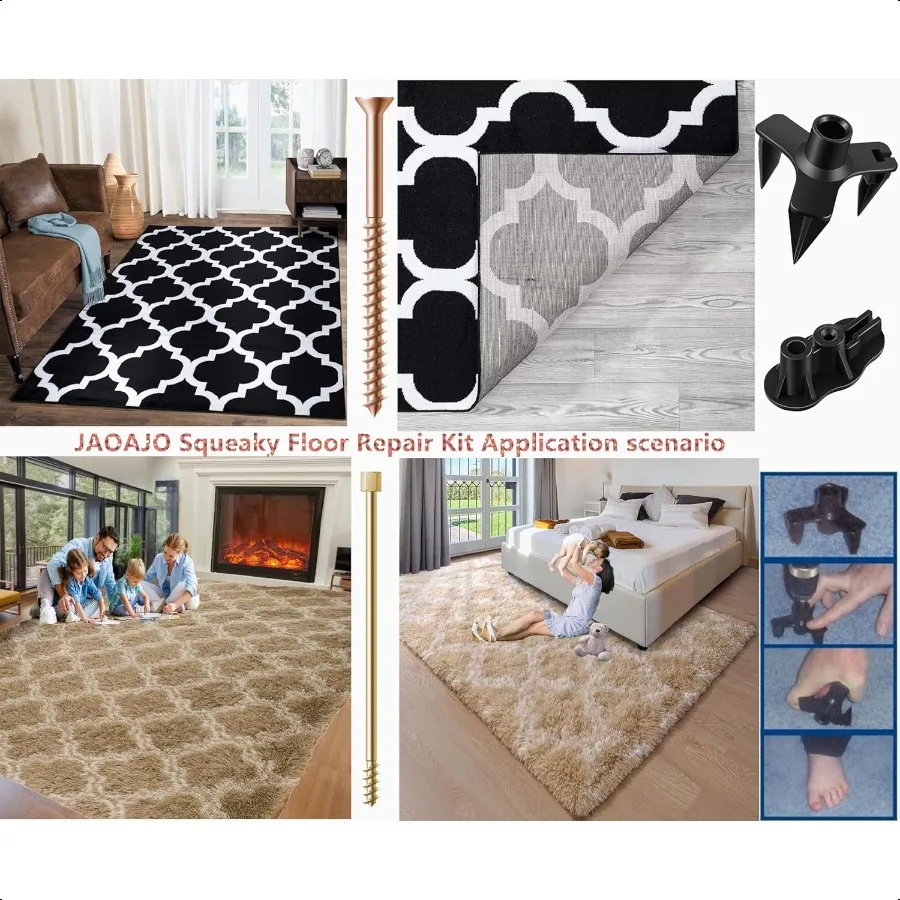 Eliminate Squeaky Noise Floor Repair Kit with 5 Tools and 50 Screws for Wood Floors Eliminate Squeaks Under Carpeted Floors Har