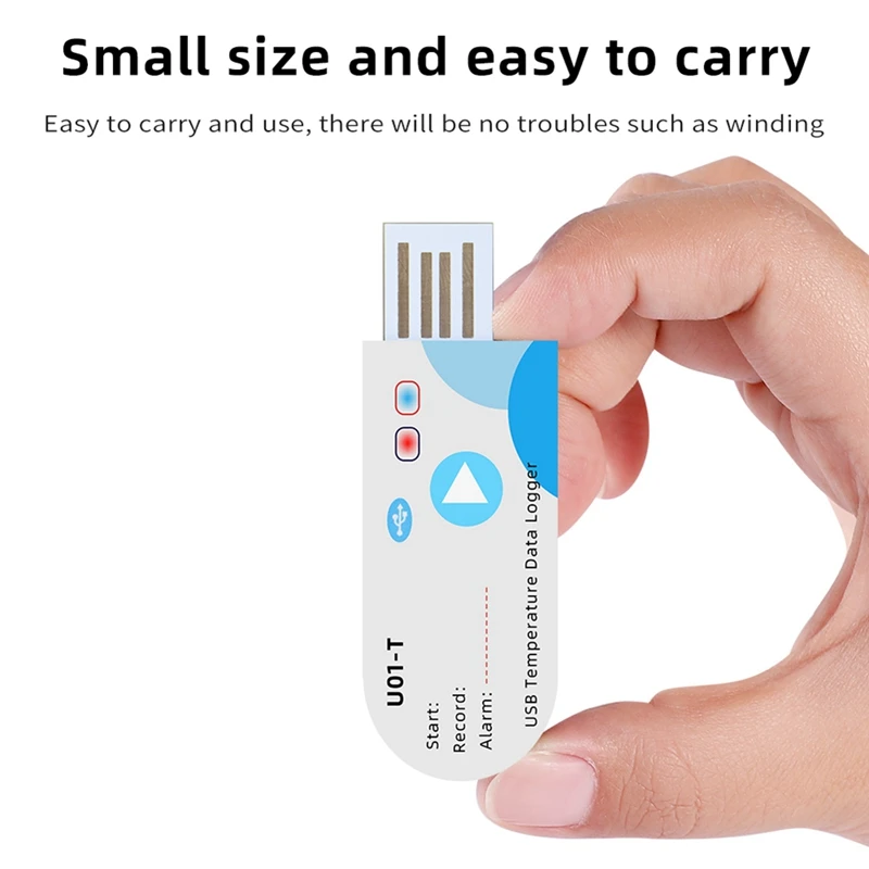 مسجل بيانات درجة الحرارة الذكي USB مسجل درجة الحرارة مع 14400 نقطة 60 يومًا يمكن التخلص منه لنقل سلسلة التبريد