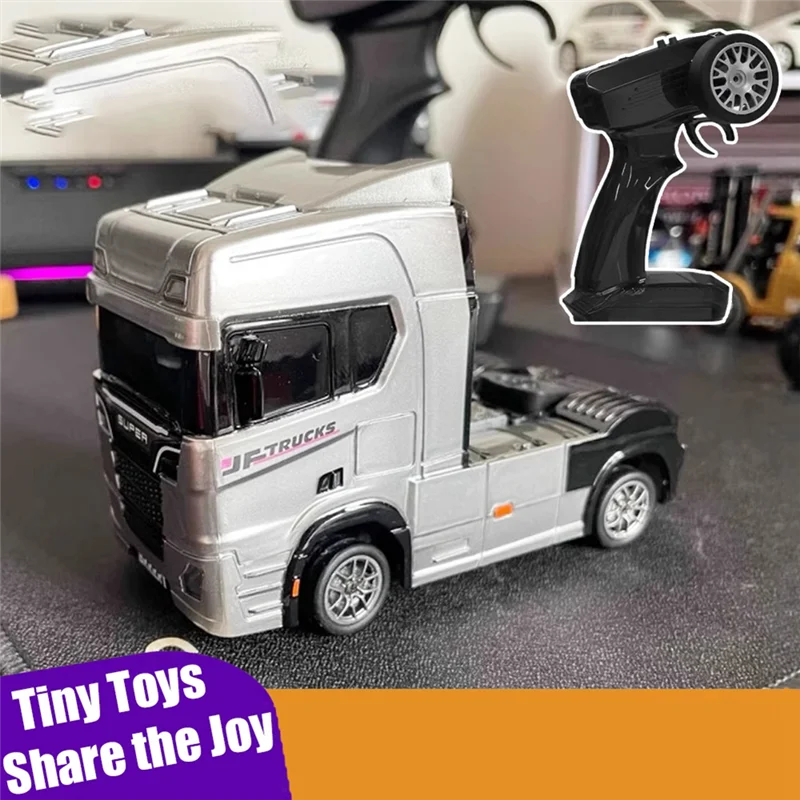 Caminhão Trator de Liga Leve BEDW-Car Head 1/43 RC com Luz, Giroscópio, Som e Reboque de Engenharia