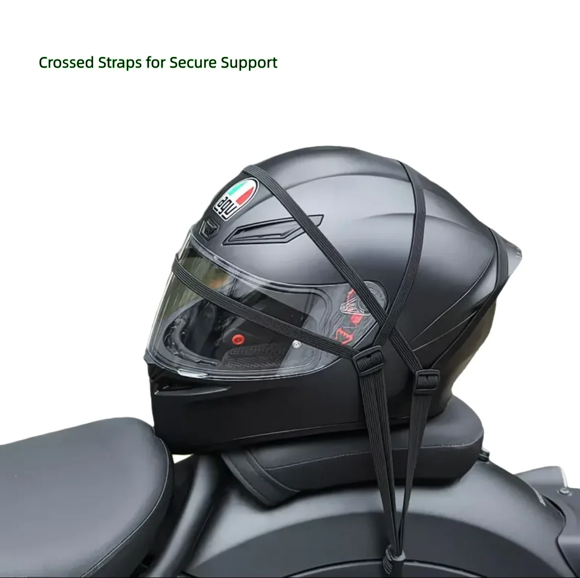 Sangle de fixation pour casque de moto à haute élasticité |   Cordon élastique réglable pour bagages, pour vélo électrique/moto |   Accessoires durables