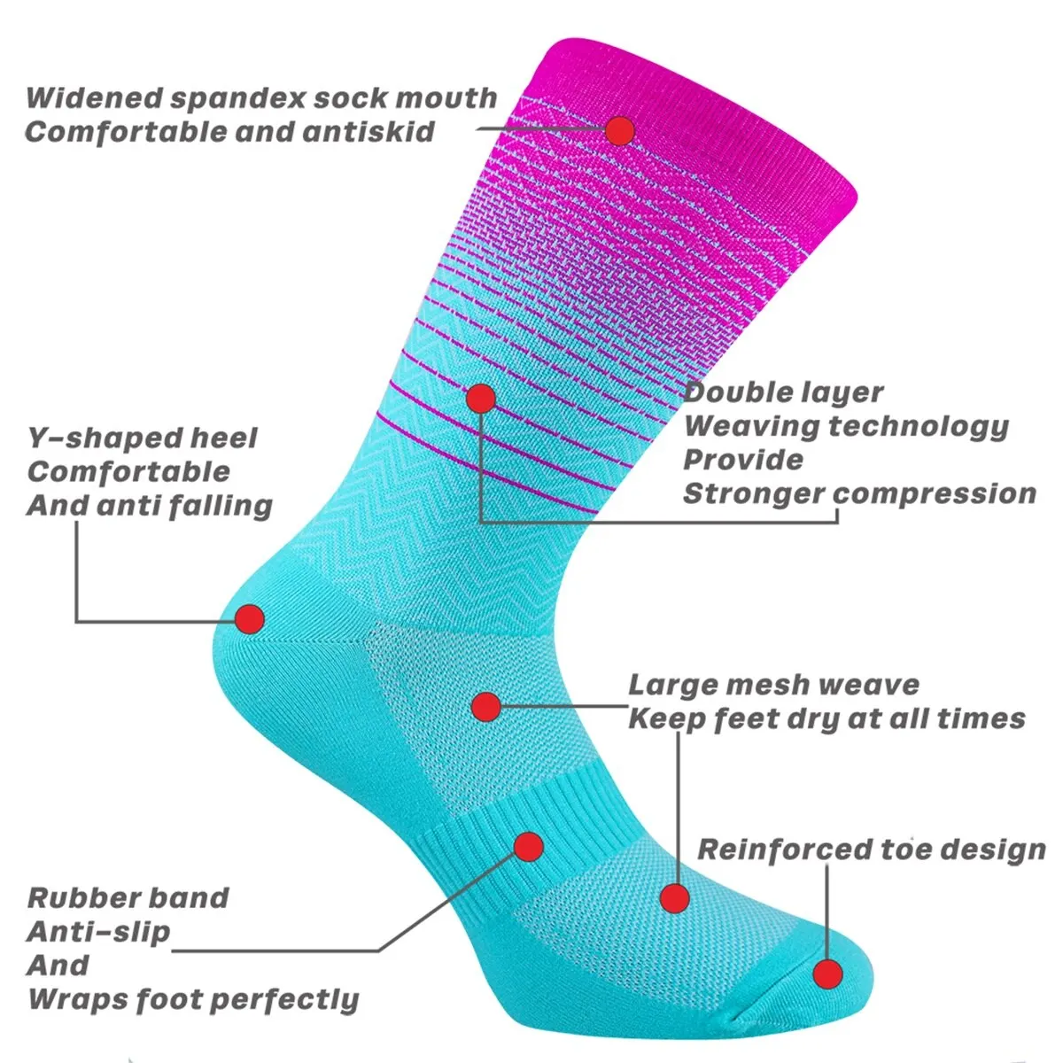 Men Cycling Socks High Compression Quality Road Bike Socks Men Women Durable Breathable Hiking Basketball Running Socks